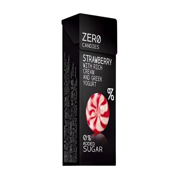 Zero Candies Candy STRAWBERRY WITH RICH CREAM AND GREEK YOGURT Sugar Free 36GR