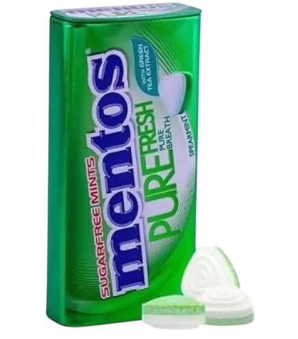 MENTOS PURE FRESH SPEARMINT SUGAR FREE 50PCS 35G