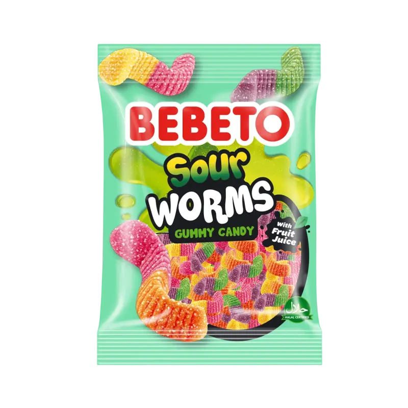 BEBETO SOUR WORMS 80G